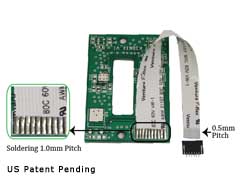 Dual-Pitch FFC (One Side plugged into 0.5mm pitch connector & the other side 0.8mm pitch soldered directly on PCB)